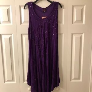 NEW purple lounging dress with amber jewels